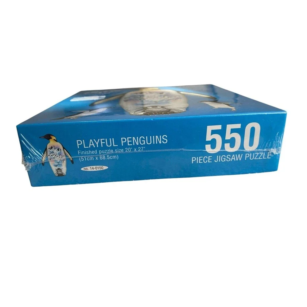 PuzzleMakers Playful Penguins 550 Piece Jigsaw Puzzle Shaped Pieces Sealed